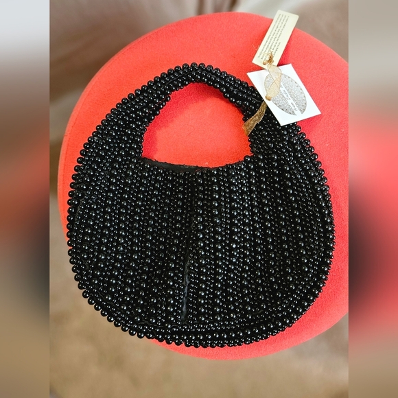 FROM INDIA TO YOU Mini Beaded Shoulder Bag In Black. NWT - Picture 10 of 15